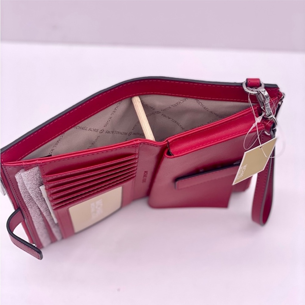 Michael Kors jet set double zip wristlet wallet phone case dk raspberry Multi - Picture 4 of 11